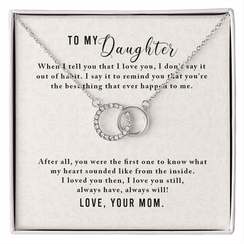Daughter Circle Necklace - Custom Heart Design