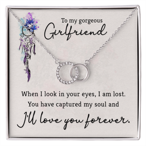 Girlfriend Silver Necklace, Modern Necklace, Circle Necklace | Custom Heart Design