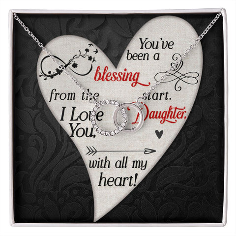 Daughter Circle Necklace - Custom Heart Design