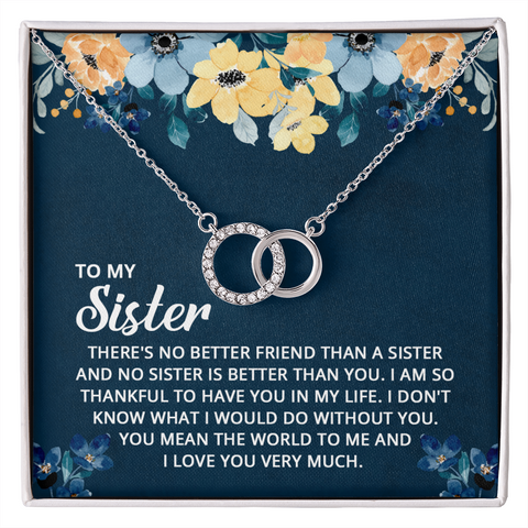 Sentimental Silver Circle Perfect Pair Necklace for Sister