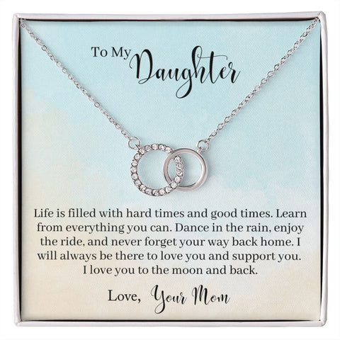 Daughter Circle Necklace - Custom Heart Design