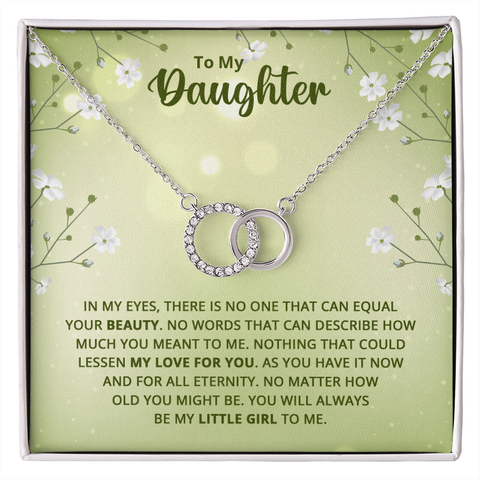 Sentimental Silver Circle Perfect Pair Necklace for Daughter