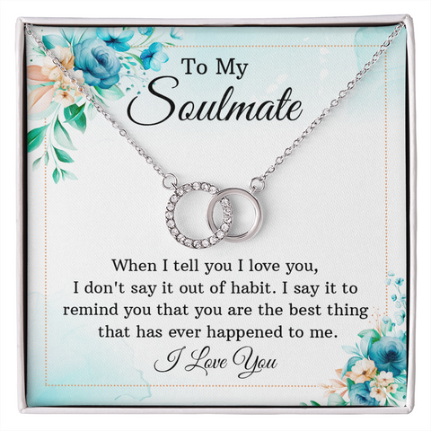 Sentimental Silver Circle Perfect Pair Necklace for Soulmate