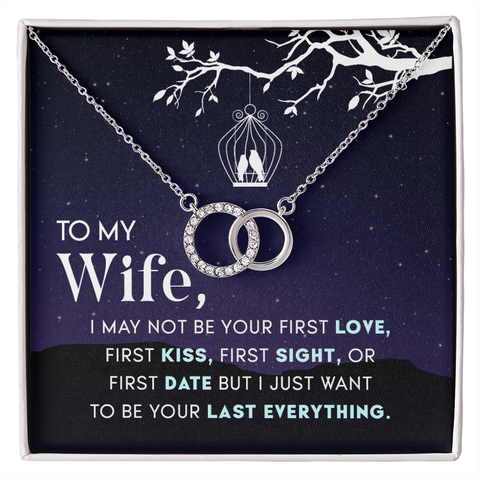MC bg 1 Wife Circle Necklace, Silver Circle Necklace. Sentimental Necklace - Custom Heart Design