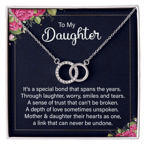 Sentimental Silver Circle Perfect Pair Necklace for Daughter from Mom