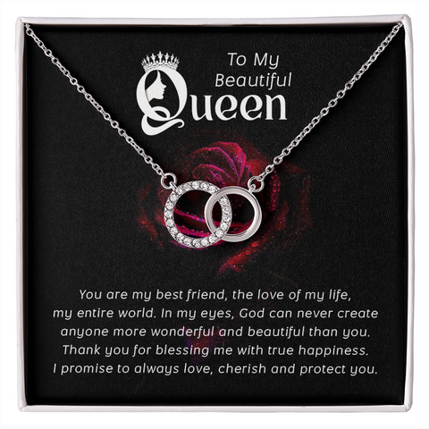 To my beautiful queen-You are my best friend Wife Circle Necklace, Silver Circle Necklace. Sentimental Necklace - Custom Heart Design