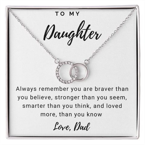 Daughter Circle Necklace, Contemporary Daughter Necklace, Modern Necklace for Daughter | Custom Heart Design