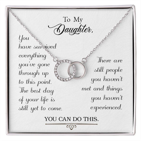 Daughter Circle Necklace - Custom Heart Design