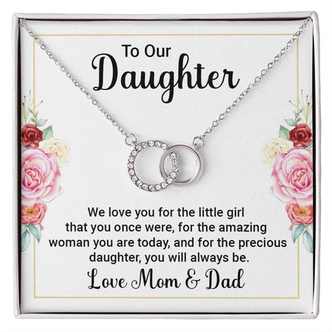 Daughter Circle Necklace - Custom Heart Design
