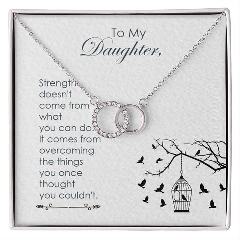 Daughter Circle Necklace - Custom Heart Design