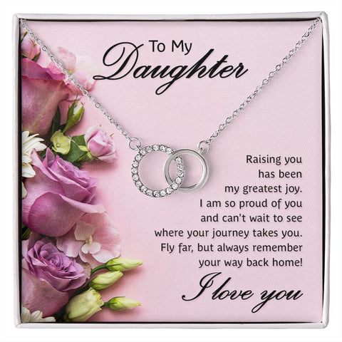 Daughter Circle Necklace - Custom Heart Design