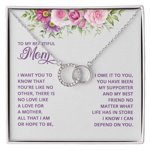 Mom Circle Necklace-There's like no other | Custom Heart Design