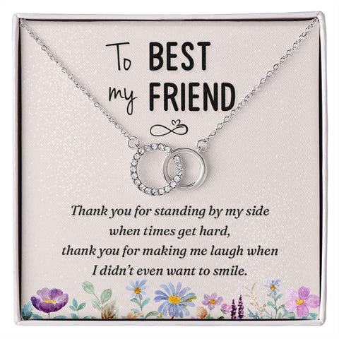Best Friend Circle Necklace-Thank you for making me laugh | Custom Heart Design