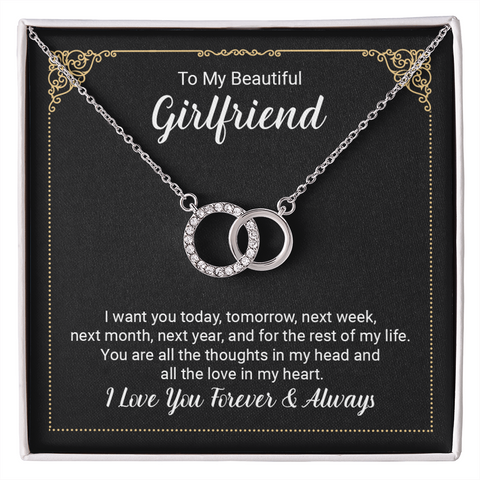 Girlfriend Silver Necklace, Modern Jewelry, Circle Necklace | Custom Heart Design