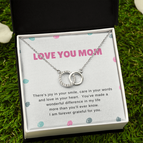 Mom, there's joy in your smile-Perfect Pair Necklace - Custom Heart Design