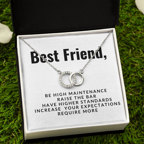Be high maintenance-Perfect Pair Circle Necklace for Best Friend | Custom Heart Design
