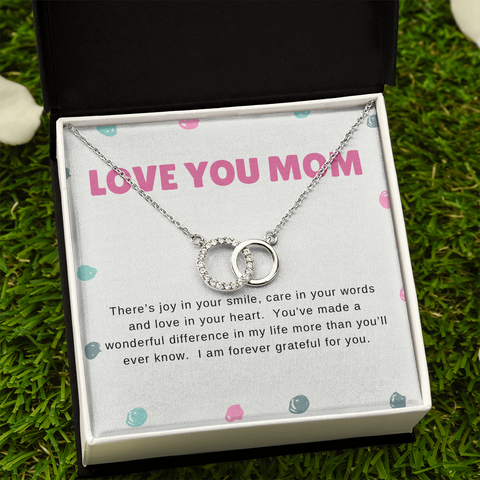 Love You Mom, There's joy in your smile-Perfect Pair Necklace - Custom Heart Design