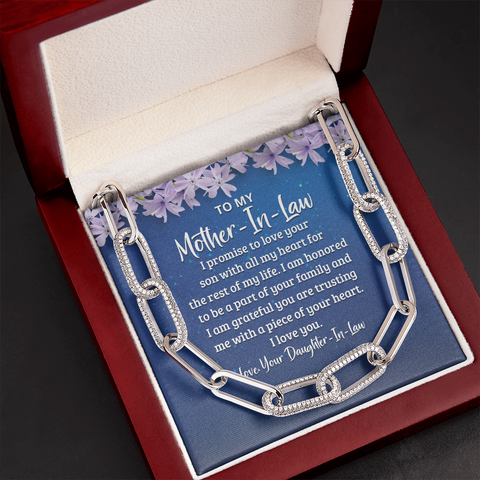 I promise to love your son-Forever Linked Necklace - Custom Heart Design