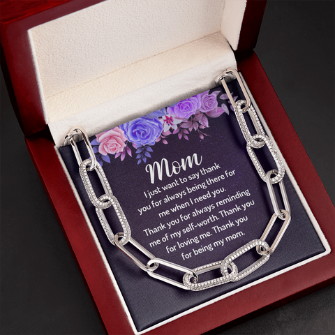 To Mom. I just want to say thank you-Forever Linked Necklace - Custom Heart Design