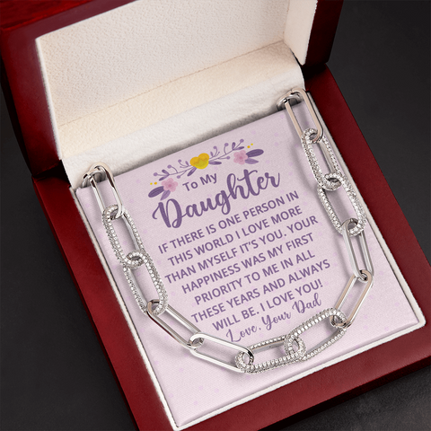 To My Daughter, Your happiness is my first priority-Forever Linked Necklace - Custom Heart Design