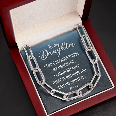 To My Daughter, I smile-Forever Linked Necklace - Custom Heart Design
