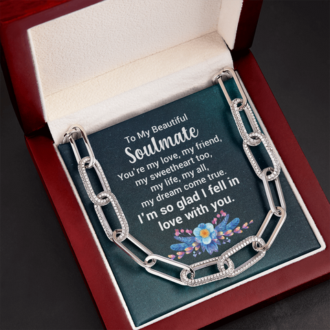To My Beautiful Soulmate-Forever Linked Necklace - Custom Heart Design