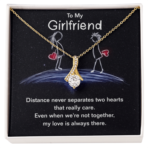 Girlfriend Silver Necklace, Dainty Necklace for Girlfriend | Custom Heart Design