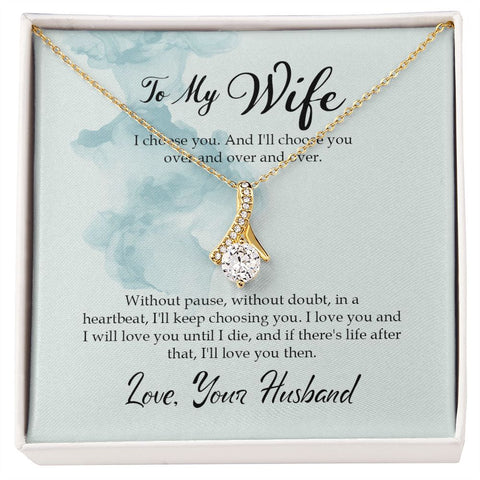 Wife Necklace, Dainty Pendant, Sentimental Necklace-I choose you | Custom Heart Design