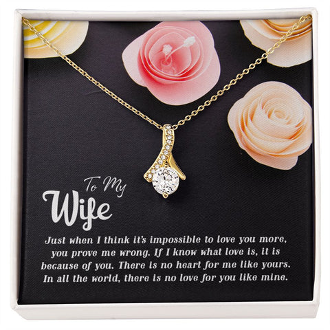 Wife Necklace, Dainty Pendant, Sentimental Necklace-Love you more | Custom Heart Design
