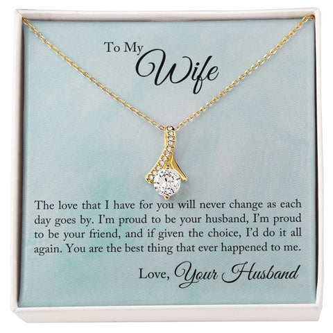 Wife Necklace, Dainty Pendant, Sentimental Necklace-Proud to be your husband | Custom Heart Design