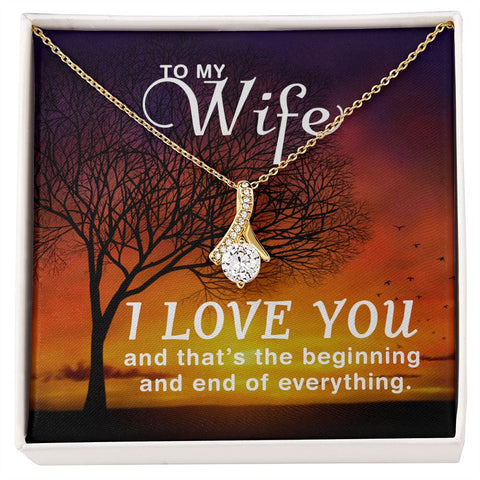 Wife Necklace, Dainty Pendant, Sentimental Necklace-The beginning and end | Custom Heart Design