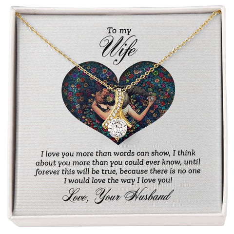 Wife Necklace, Dainty Pendant, Sentimental Necklace-I love you more | Custom Heart Design