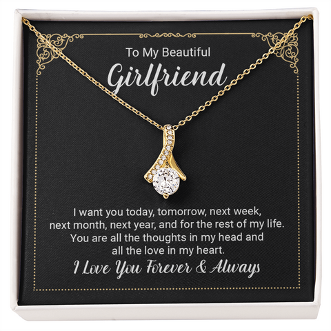 Girlfriend Silver Necklace, Dainty Gold Necklace for Girlfriend | Custom Heart Design