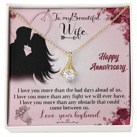 Wife Anniversary Necklace, Dainty Pendant, Silver Necklace-If I had to choose | Custom Heart Design