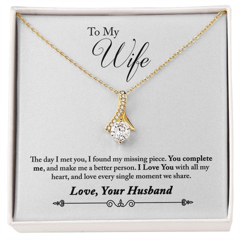 Wife Necklace, Dainty Pendant, Silver Necklace-You complete me | Custom Heart Design