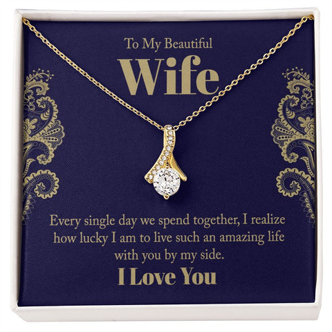 Wife Necklace, Dainty Pendant, Sentimental Necklace-You by my side | Custom Heart Design