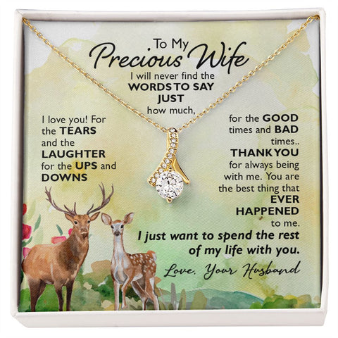 Wife Necklace, Dainty Pendant, Sentimental Necklace-My Precious Wife | Custom Heart Design