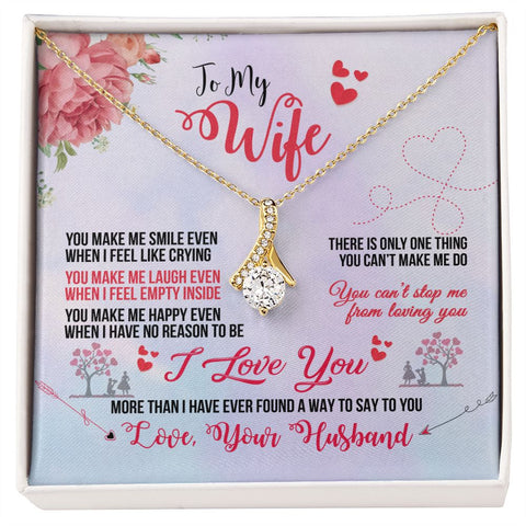 Wife Necklace, Dainty Pendant, Sentimental Necklace-You make me smile | Custom Heart Design