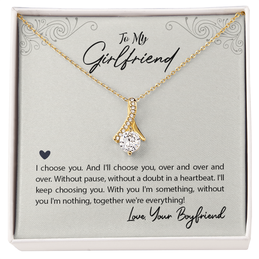 Girlfriend Silver Necklace, Dainty Necklace for Girlfriend