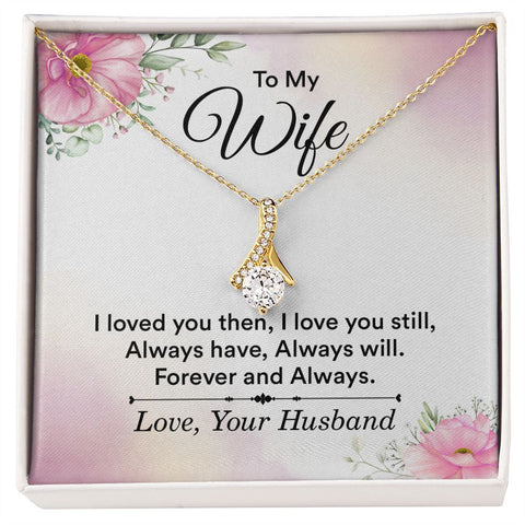 Wife Necklace, Dainty Pendant, Sentimental Necklace-Love you always | Custom Heart Design