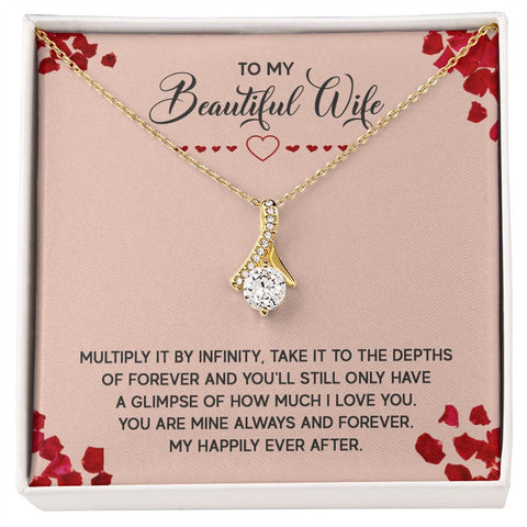 Wife Necklace, Dainty Pendant, Sentimental Necklace-My love for you multiplies | Custom Heart Design