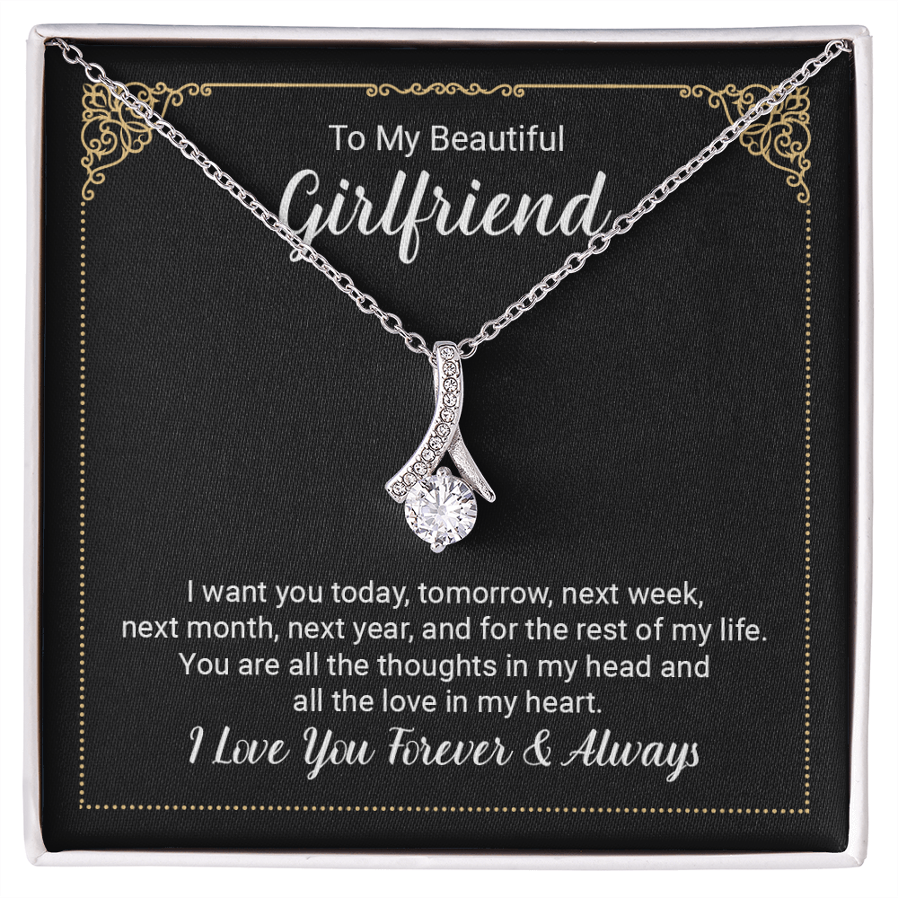 Girlfriend Silver Necklace, Dainty Gold Necklace for Girlfriend