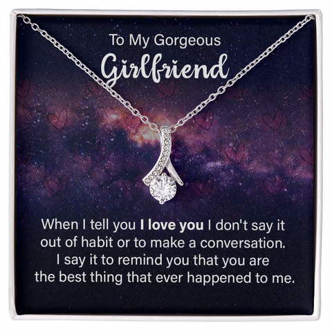 Girlfriend Silver Necklace, Dainty Gold Necklace for Girlfriend | Custom Heart Design
