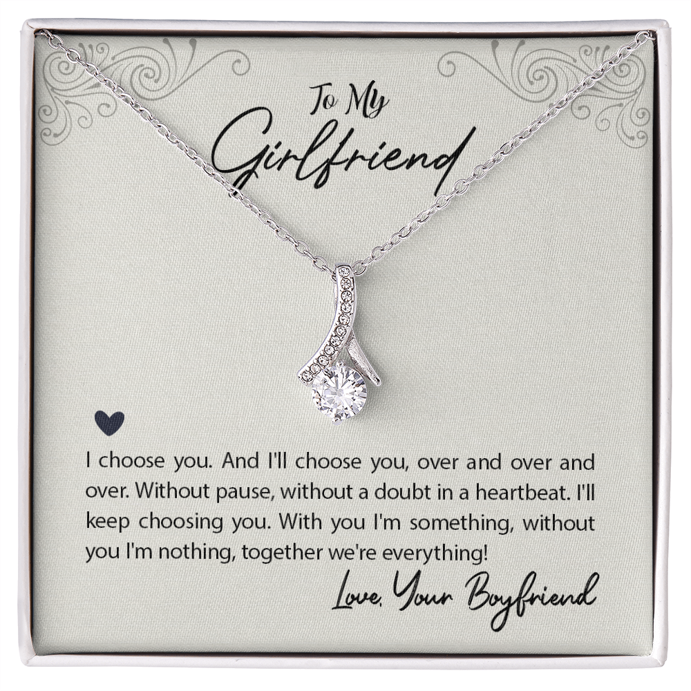 Girlfriend Silver Necklace, Dainty Necklace for Girlfriend