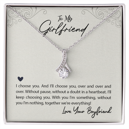 Girlfriend Silver Necklace, Dainty Necklace for Girlfriend