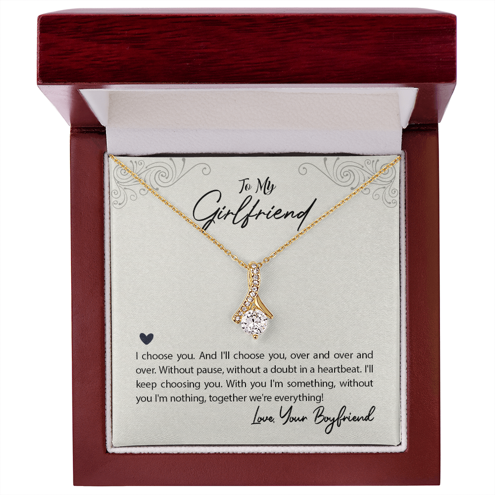Girlfriend Silver Necklace, Dainty Necklace for Girlfriend