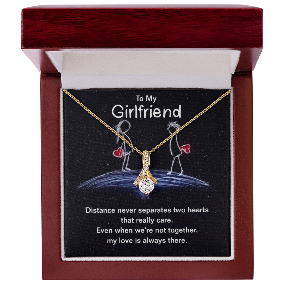 Girlfriend Silver Necklace, Dainty Necklace for Girlfriend | Custom Heart Design