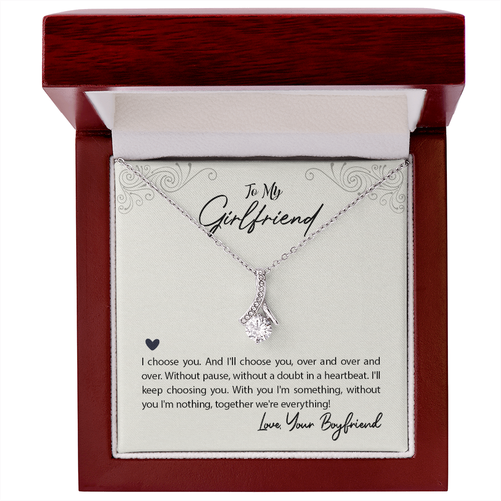 Girlfriend Silver Necklace, Dainty Necklace for Girlfriend