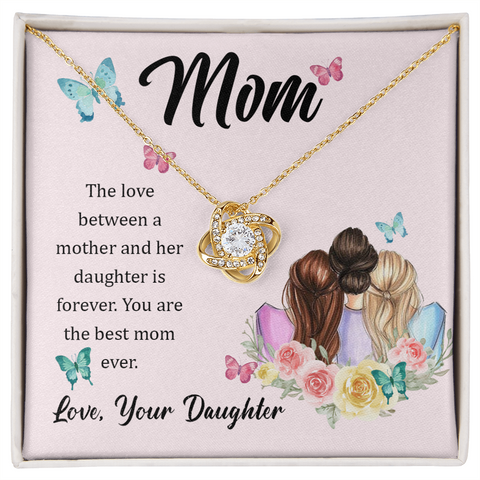 Mom Jewelry, Love Knot Necklace for Mom, Necklace for Mom from Daughter | Custom Heart Design