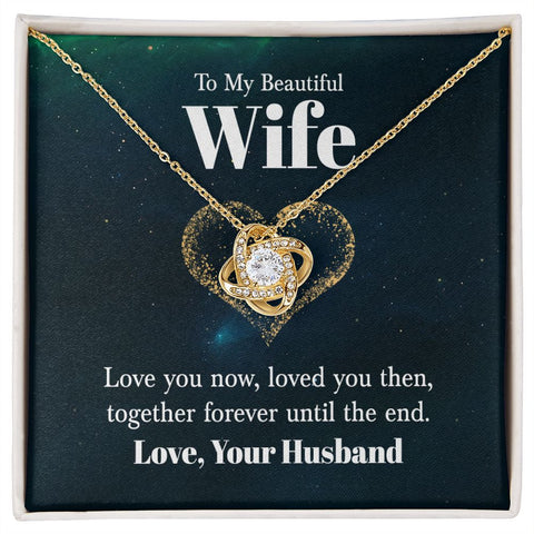 Wife Necklace, Love Knot Necklace, Sentimental Necklace for Wife | Custom Heart Design